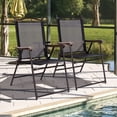 thumbnail image 1 of Costway Conjunto de 2 Sillas Plegables para Patio con Apoyabrazos Sillas de Comedor Portátiles para Terraza Piscina Jardín 64 x 58 x 91 cm, 1 of 10