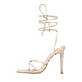 thumbnail image 2 of Zapatos de mujer Moda Color sólido Minimalista Sexy Romam Estilo Puttee Cordones Sandalias de tacones finos Wmkox8yii hfjk2372, 2 of 4