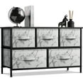 thumbnail image 2 of Sorbus 5 Drawer Storage Chest (Black Frame, White Marble), 2 of 9