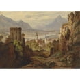 thumbnail image 2 of Leopold Munsch 14x11 Gold Ornate Wood Frame and Double Matted Museum Art Print Titled - View of Rattenberg Am Inn, 2 of 4