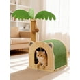 thumbnail image 3 of Qiyester Coconut Tree Shaped Wooden Cat Scratching Board Toy with Hanging Ball, Indoor Interactive Wooden Cat Bed Suitable for Small to Medium-Sized Cats, 3 of 7