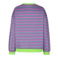 thumbnail image 5 of HAiming Women Plus Size Striped Sweatshirt Casual Long Sleeve Crewneck Pullover Top Fall Loose Oversized Workout Shirt, 5 of 6