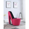 thumbnail image 4 of ORE International Pink/Black High Heels Storage Chair-Color:Pink, 4 of 5