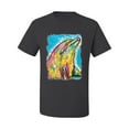 thumbnail image 2 of Wild Bobby Dean Russo Neon Colorfu Dolphin Animal Lover Men Graphic Tee, Charcoal, Medium, 2 of 5
