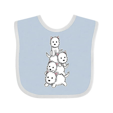 

Inktastic Kawaii Westie Stack Boys or Girls Baby Bib