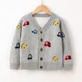 thumbnail image 2 of CYRBOKO Cardigans for Toddler Boys, Cotton Long Sleeve Knit Winter Fall Clothing Gray Size 2-3 T, 2 of 3