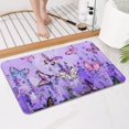 thumbnail image 4 of Purple Lavender Butterfly Scene Bathroom Rugs Mat,Non Slip Microfiber Bathroom Rug,Rubber Backing,Soft Bathroom Mats for Bathroom Floor,Tub and Shower,17x27in(43x68cm), 4 of 5