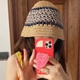 thumbnail image 5 of Sombrero de paja con circunferencia de 56-58 cm, sombrero de verano para mujer, parasol, protector solar, sombrero para el sol junto al mar, sombrero de pescador hueco y transpirable, 5 of 5