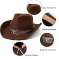 thumbnail image 2 of Sombrero de vaquero Italy Western Classic Fedora para hombre y mujer, 2 of 4
