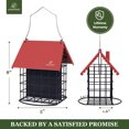 thumbnail image 6 of Kingsyard Double Suet Feeder, All Metal, Outdoor Hanging Cage Bird Feeder for Wild Bird, Red, 6 of 8