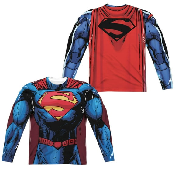 Superman - New 52 Superman (Front/Back Print) - Regular Fit Long Sleeve Shirt - XXX-Large