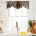 thumbnail image 4 of Tie Up Valances for Windows, Brown Adjustable Valance Curtains Window Treatment for Living Room, Retro Oil Painting Modern Abstract Art Aesthetics Rod Pocket Kitchen Curtains & Drapes 42x12 Inch, 4 of 9