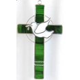 thumbnail image 1 of Stained Glass Cross with Dove - Teal Green, 1 of 1
