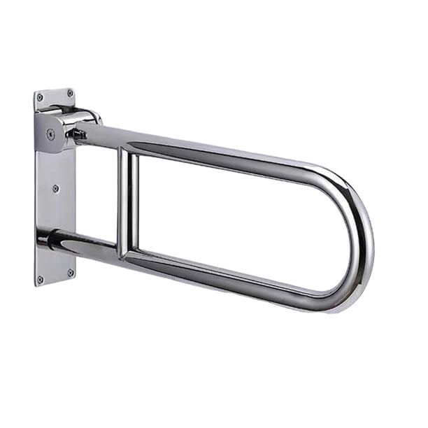 Barra de apoyo para inodoro Pasamanos Antideslizante Suministros Marco de barandilla Soporte de riel de inodoro en forma de U Barra de mano para agarr Plegable 70cm