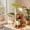 Green, variant on 56" Tall Multi-Level Cat Tower Tree Cat Activity Tower Play Center Wood Cat Furniture with Flower Perch and Basket for Big Cats