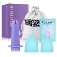 thumbnail image 1 of Reusable Feminine Menstrual Cup Booster Silicone Feminine Hygiene Product A99 Blue 1L + 1S + Purple Booster + Booster Packaging, 1 of 5