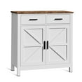 thumbnail image 6 of Kitchen Sideboard Buffet Cabinet, Wooden Buffet Cabinet Credenza Coffee Bar with 2 Drawers & 2 Doors, White Wood Sideboard for Living Room, Entryway, Corridor, JA3981, 6 of 6