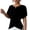 Black, variant on Womens Wrap Tops Comfy Batwing Sleeve Short Blouses Relaxed Fit V-Neckline Tunic T-Shirts Solid Color Work Daily Wear Summer 2026 Orange 2XL