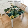 thumbnail image 2 of COMIO Square Tablecloth Great for Home Kitchen/Parties/Holiday Dinner Pineapples Decorative Lumbar Cushion Case Hawaii Summer Tropical Palm Leaves Flowers Blossom White, 2 of 7