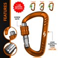 thumbnail image 3 of Mosquetones Rhino Produxs 12kN (1225 kg) de Alta Resistencia, 3 of 6