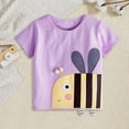 thumbnail image 2 of mgoYE Girl Tshirt Size 7-8 Toddler Girls T-Shirt Short Sleeve Shirt Bee-Print Cute Summer Tops Tees Dinosaur Graphic(Purple,3-4 Years), 2 of 8