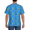 thumbnail image 3 of Vsdgher Colorful Snake Print Men's Dry Fit Mesh Athletic Shirts Moisture Wicking Tennis T-Shirt Tops, 3 of 9