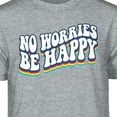 thumbnail image 2 of Teelocity No Worries Be Happy Graphic T-Shirt (3XL - Standard Fit, Athletic Heather Primary Colors), 2 of 4