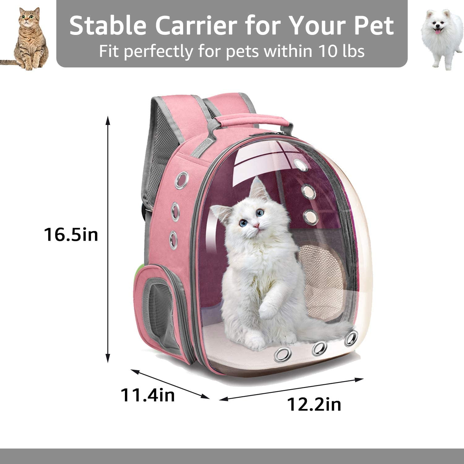 Iguohao Cat Backpack Carrier Bubble Bag Small Dog Backpack Carrier For Small Dogs Space Capsule Pet Carrier Dog Hiking Backpack Airline Approved Tra