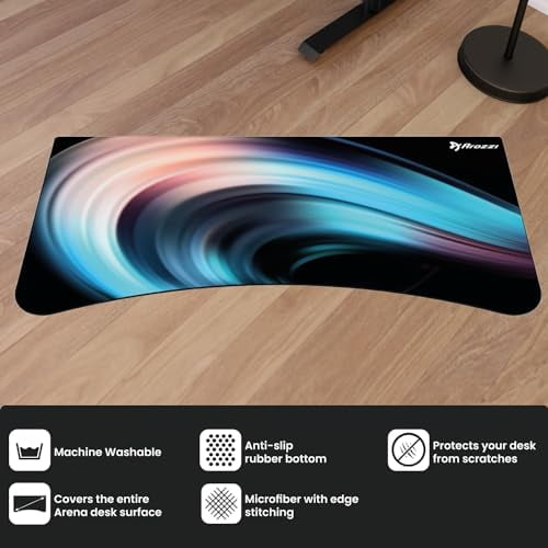 Arozzi Arena Gaming Desk Mat, Full Surface Custom Desk Pad, Interchangeable, Water Resistant & Washable Computer Desk Mouse Pad with Stitched Edges (D009)