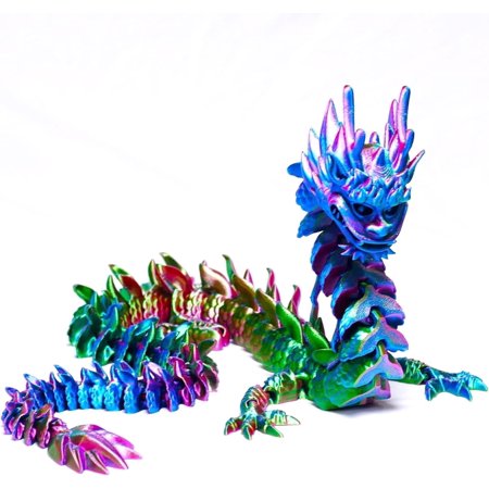 3D Printed Dragon,Fidget Toys,Flexible Articulated Mystery Animals,Surprise Gift for Festival,Home Figurines Decoration, Executive Desk Decorations (RGB)