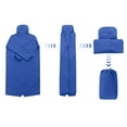 thumbnail image 5 of Blue Big and Tall Jacket Packable Waterproof Plain Rain Coat Windproof Long Sleeve Men Coat, 5 of 8