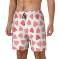 thumbnail image 2 of Uemuo Pink Hearts1 Pattern Mens Swim Trunks Quick Dry Board Shorts with Mesh Lining, Stretch Beach Shorts Quick Dry No-Chafing Board Shorts-, 2 of 9