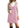 thumbnail image 3 of Liuinsasek Fall Dress for Women Fashion Sleeveless Suede V-Neck Simple and Classic Short Dress with Pockets Daily Casual Warm Outfits, 3 of 9