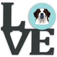 thumbnail image 1 of "Caroline's Treasures Checkerboard Blue Saint Bernard Metal Artwork Love decoración de pared, multicolor" Caroline's Treasures BB1184WALV, 1 of 1
