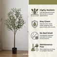 thumbnail image 5 of BEAUTYPEAK 4FT Artificial Plant Fake Indoor Olive Tree Decorative Outdoor Greenery in Black Pot, 5 of 7