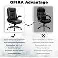 thumbnail image 6 of Vitesse Big and Tall Office Chair Ergonomic Black Leather Desk Chair Comfortable and Stylish Set of 1, 6 of 7