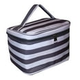 thumbnail image 3 of Fashion Print Soft Case Cosmetic Bag Gray & White Stripe, 3 of 4