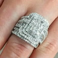 thumbnail image 2 of Luxury Wedding Band Ring Women's White Gold Filled AAA Fashion Cz Ring Size 6-10, 2 of 5