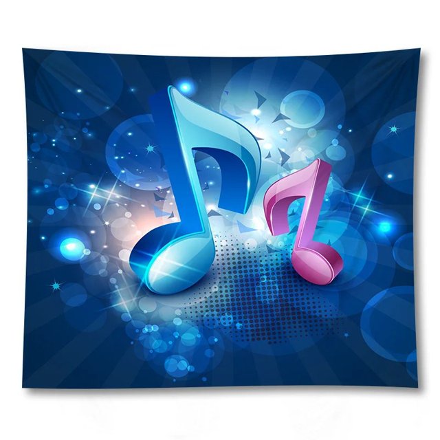 Tapestry Music Notes, tema musical rojo, 150 cm x 130 cm, poliéster