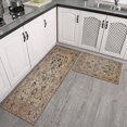 thumbnail image 3 of Kitchen Rugs and Mats Non Skid Washable Boho Brown Carpet Kitchen Mat and Rug Set,Floor Cushion Waterproof Rug,Rubber Backed Area Rugs for Kitchen Laundry, 3 of 7