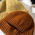 thumbnail image 6 of 2PCS Winter Men's Knit Cuffed Beanie Hat Wool Warm Cap Neutral Style Rib Knit Beanie Hat, 6 of 6