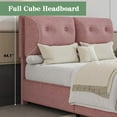 thumbnail image 2 of 4 EVER WINNER King Bed Frame, King Size Bed Frame with Headboard, Boucle Bed Frame with Removable Pillow Upholstery, No Box Spring Required, Easy Assembly, Pink, 2 of 6