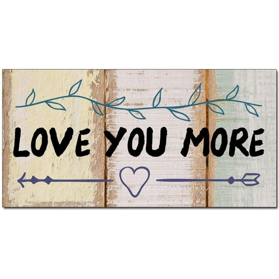 Original Retro Design Love You More Solid Wood Signs Wall Art|Natural Wooden Board Print Poster Wall Decoration