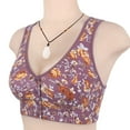 thumbnail image 5 of Summer Deal! Kctiaxy Purple Plus Size Bras for Women Wireless Cotton Tank Top with Built in Bra Front Closure Printed Full Coverage Everyday Bra, 5 of 6