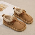 thumbnail image 5 of breaise Girls Plush Round Toe Slip On Orthopedic Shoes,Retro Buckle Strap Round Toe Flat Loafers,Warm Cotton Shoes, 5 of 9