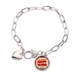 thumbnail image 1 of UK - London Bus doble piso Stamp Pulsera de cadena de corazón joyería encanto moda, 1 of 3