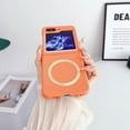 thumbnail image 5 of Magnetic Case for Samsung Galaxy Z Flip 5 4 3 5G Compatible with Magsafe, Shockproof Women Men Slim Hard Phone Case for Samsung Z Flip 3 4 5 Cover (Orange,Z Flip4), 5 of 10