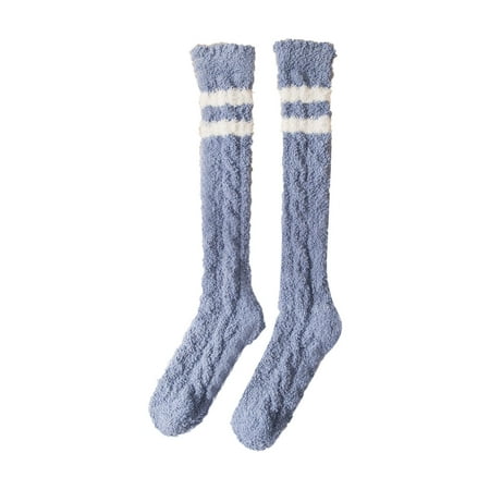 

Cotonie Winter Women Coral Fleece Socks Middle Tube Sleeping Home Solid Calf Socks