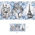 thumbnail image 2 of Hieng Black and Blue Paris Canvas Wall Art Eiffel Tower Street Lover Painting Picture Art Print for Home Decor(only canvas), 2 of 6