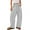 Grey, variant on FUNUONY Womens Wide Leg Barrel Pants Elastic High Waisted Trousers Loose Casual Palazzo Pants with Pockets Cropped Relax Fit Trouser Ankle Pants Baggy Wide Leg Pants Summer Pants Waist Pants Grey L